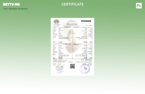 Модерен стил Пакистанската влада на Синд Пакистан Шаблон за потврда за брак
